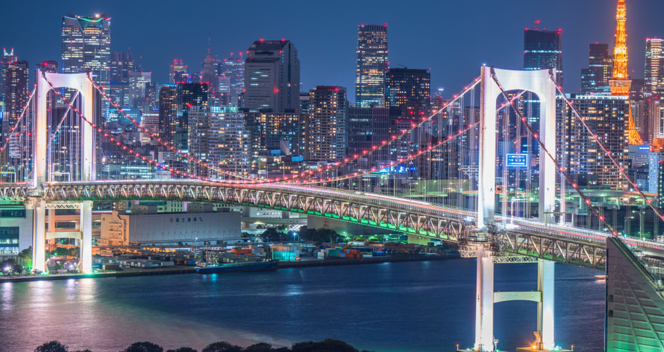 レインボーブリッジと夜景